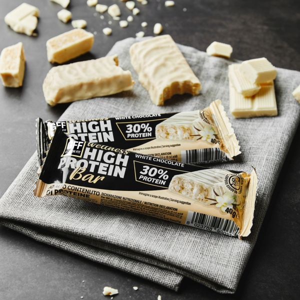 Barretta proteica al cioccolato bianco 01